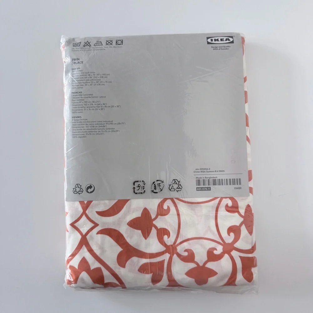 NWT IKEA Andrea Kakel Twin Bedding Set Quilt Cover and Pillowcase